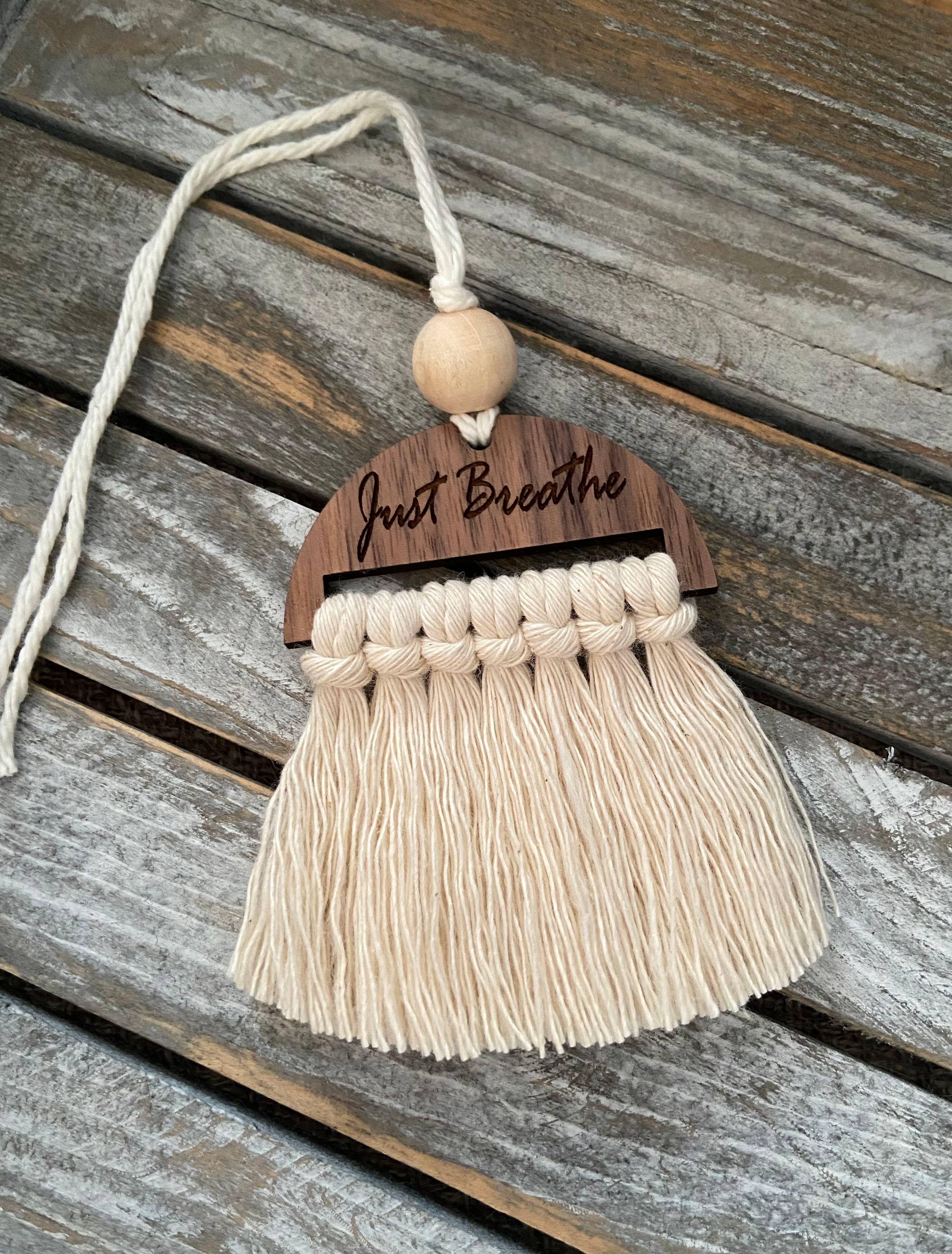 Just breathe Macrame car diffuser car charm