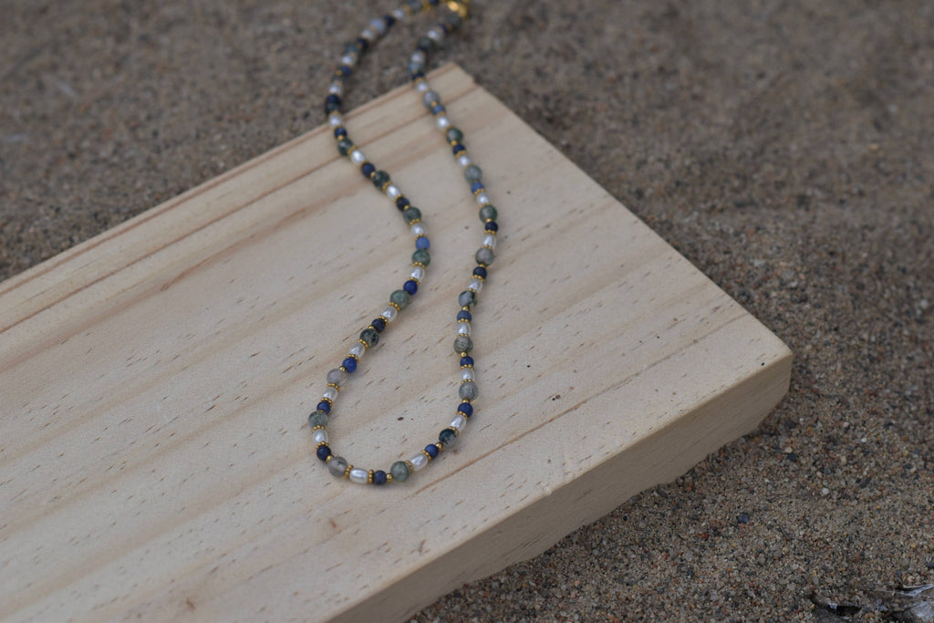 Seaside Meadow: Beaded Necklace: Gold