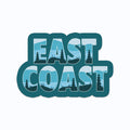 Teal East Coast Vinyl Sticker