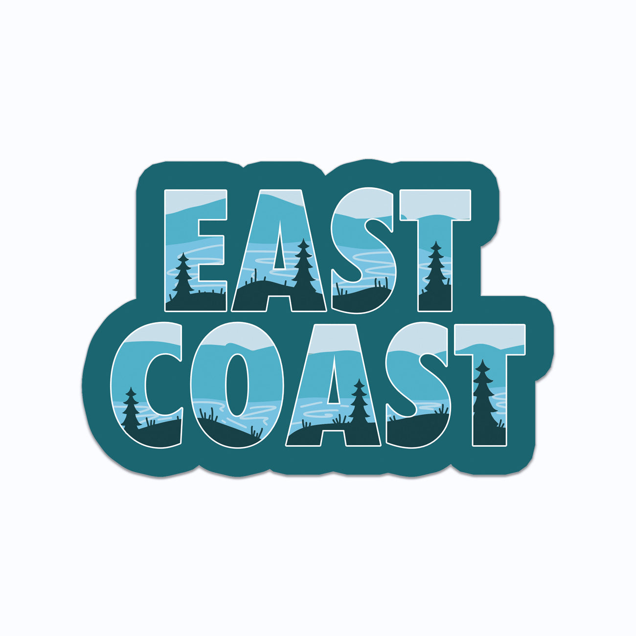 Teal East Coast Vinyl Sticker