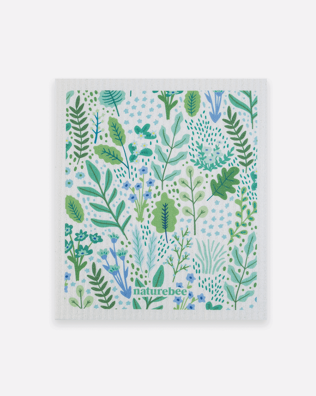 Swedish Sponge Dishcloth Green Leaves