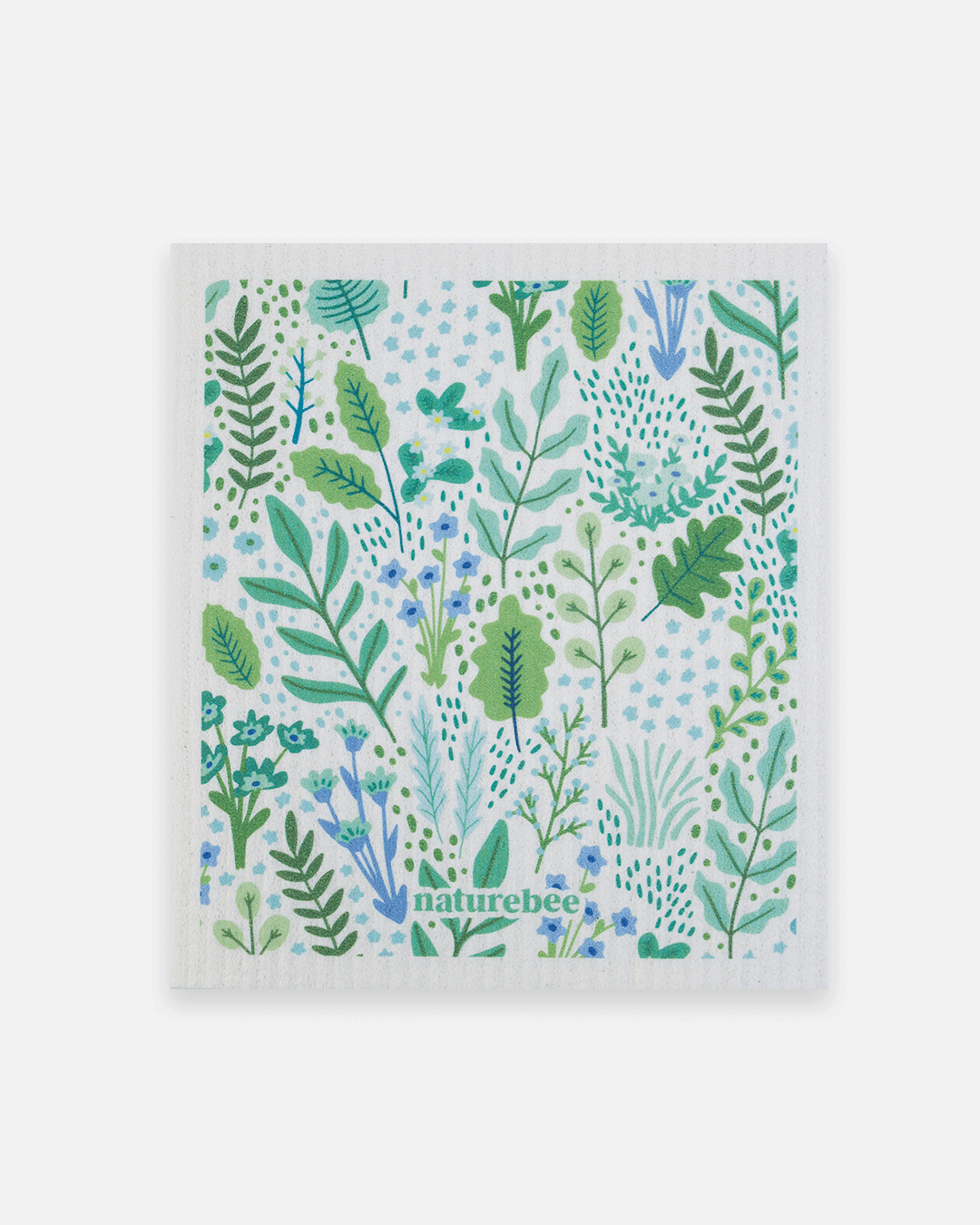 Swedish Sponge Dishcloth Green Leaves