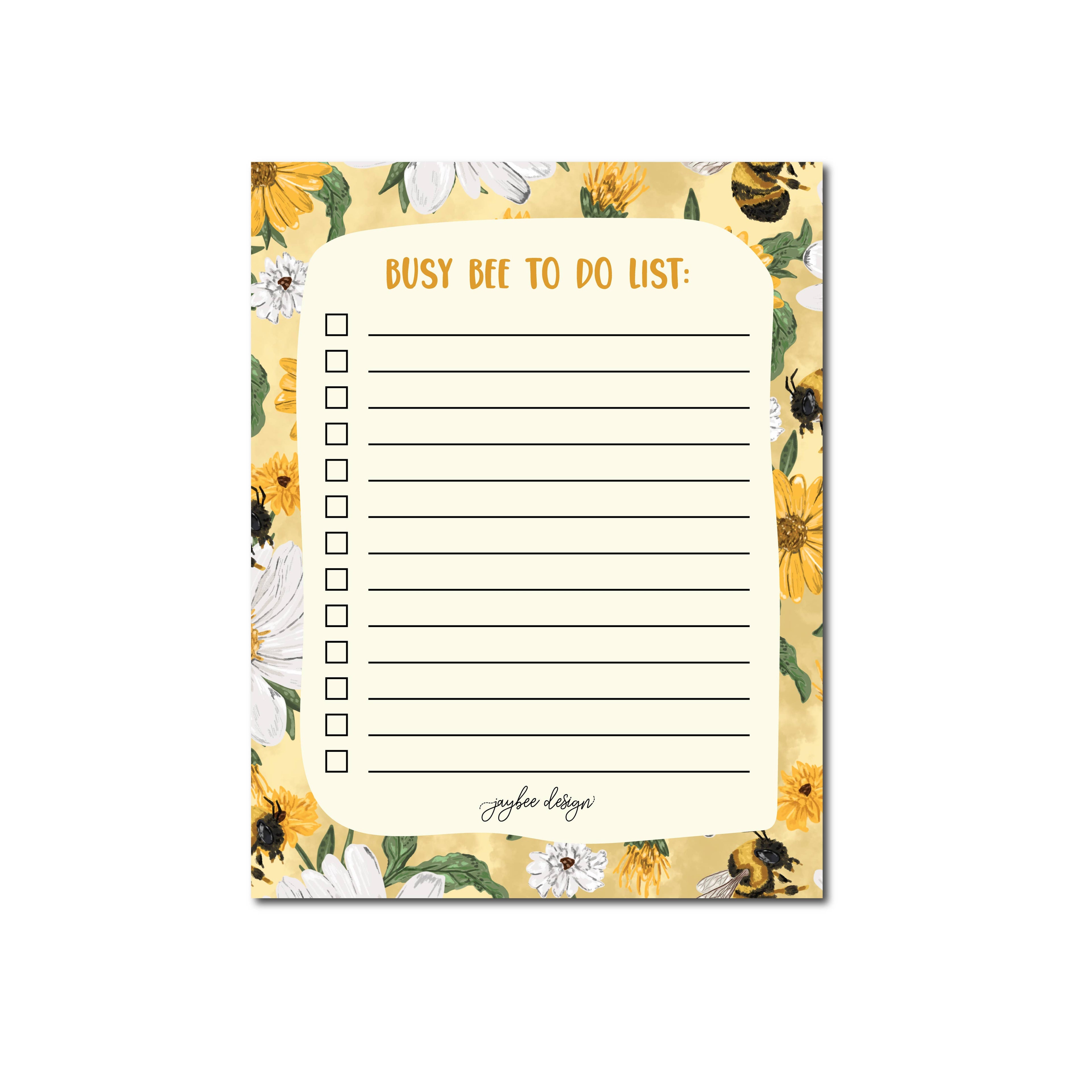 Busy Bee To Do List- 25pg Notepad