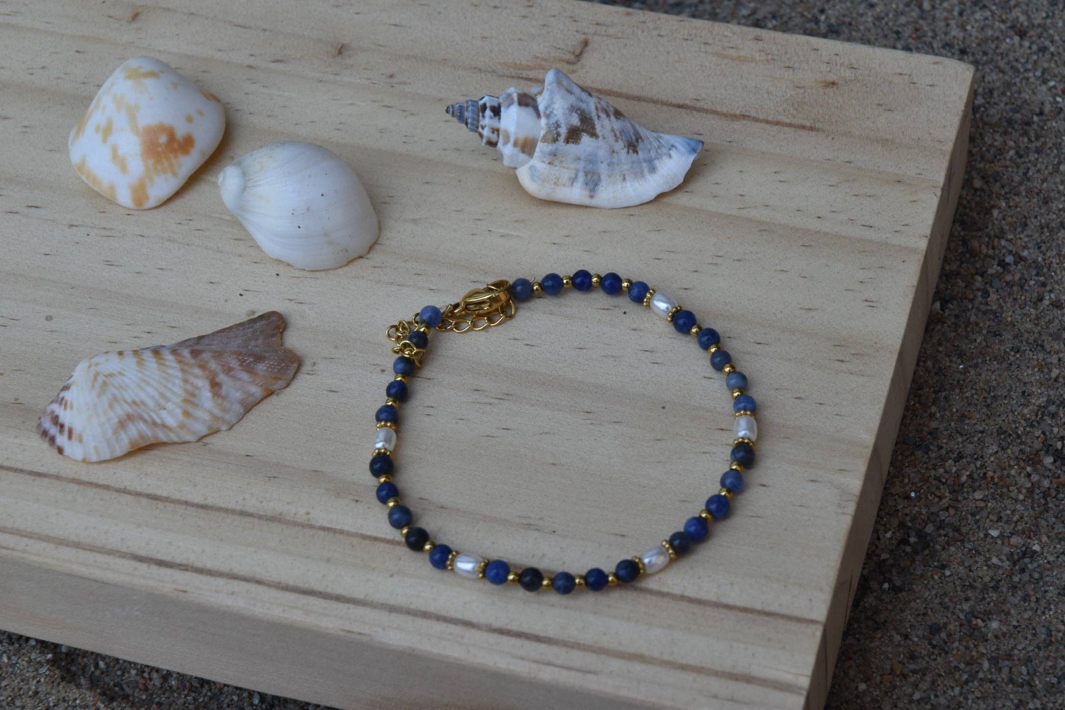 Midnight Tide: Beaded Bracelet: Gold