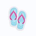 Aqua Flip Flops Sandals Clear Vinyl Sticker