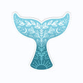 Folk Art Whale Tail Vinyl Sticker