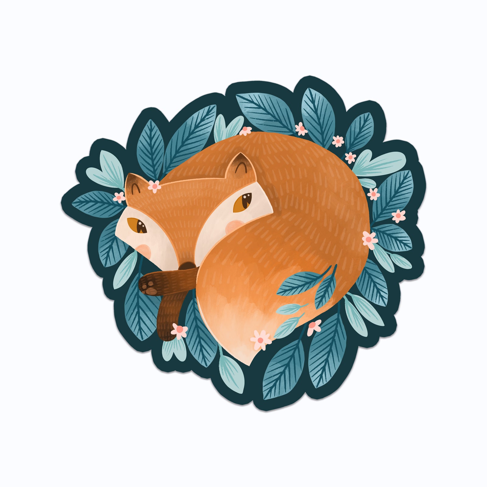 Fox in a Den Vinyl Sticker