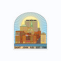 Golden Hour Saint John Line Art Vinyl Sticker