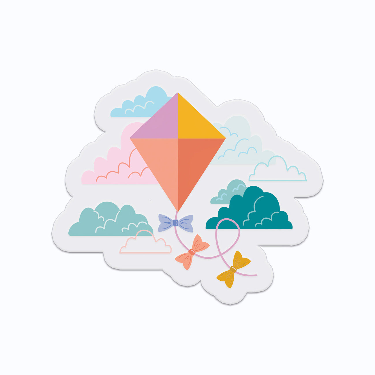 Kite in the Clouds Clear Vinyl Sticker