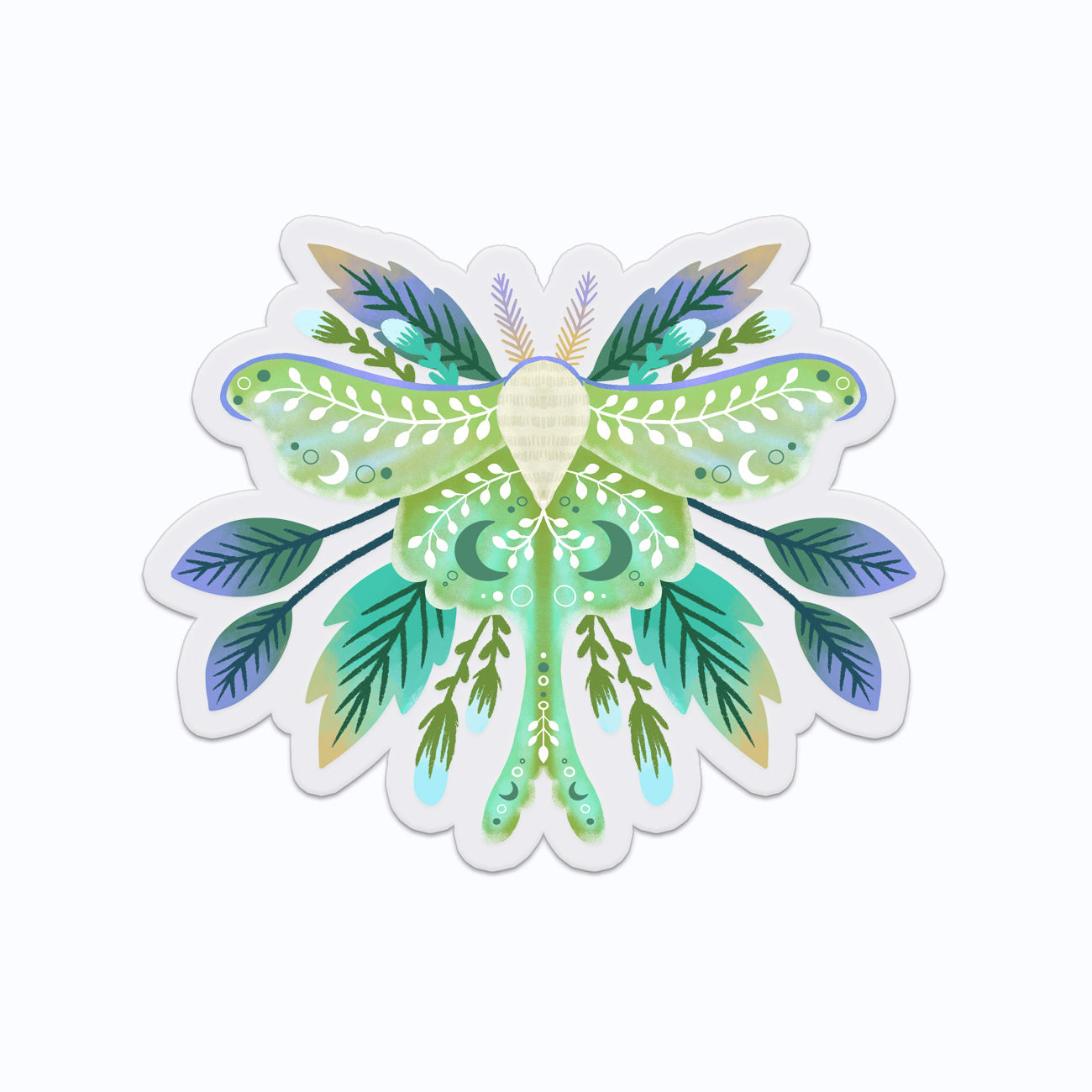 Luna Moth Clear Vinyl Sticker