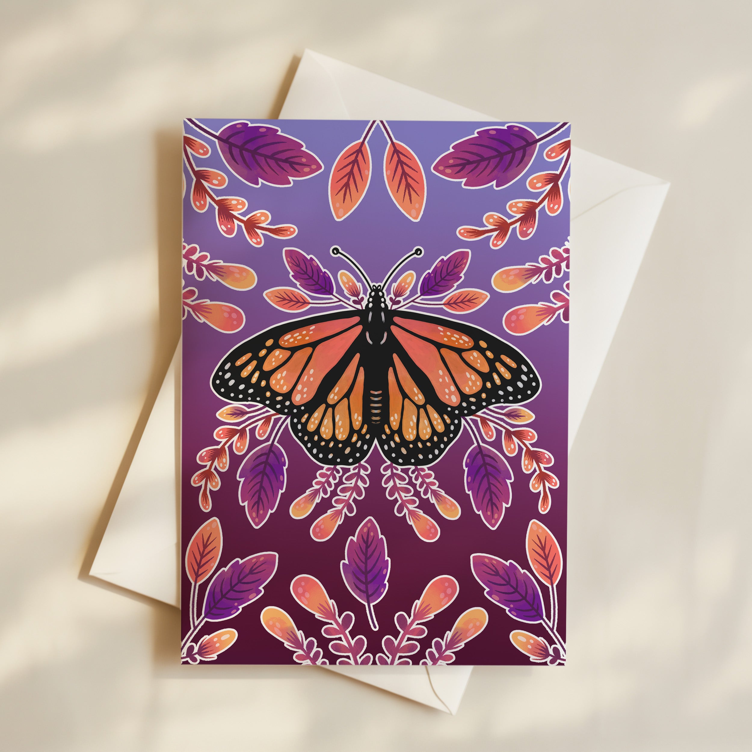 Monarch Butterfly Collage Greeting Card