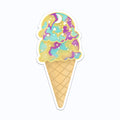 Moon Mist Ice Cream Cone Vinyl Sticker