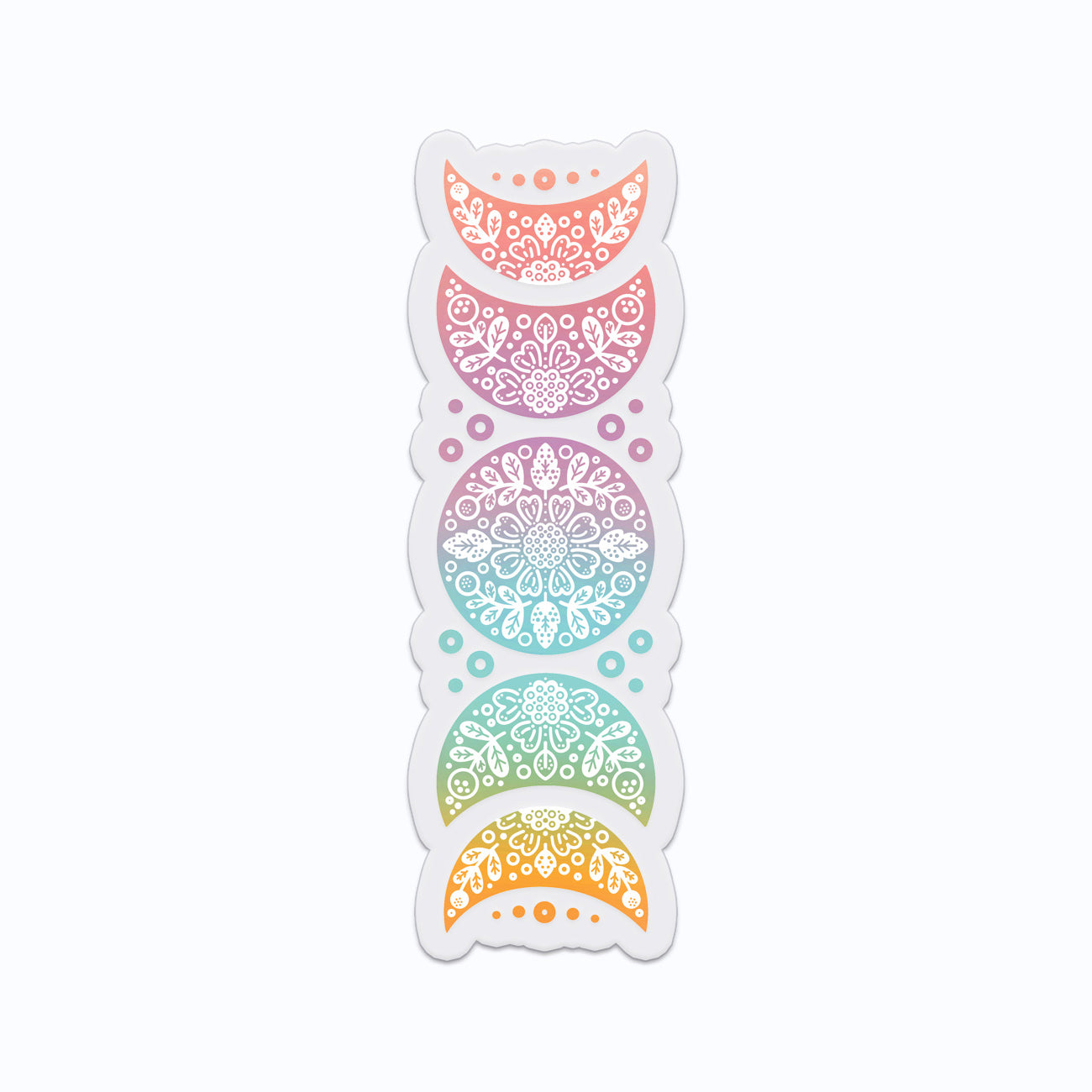 Pastel Rainbow Moon Phases Vinyl Sticker