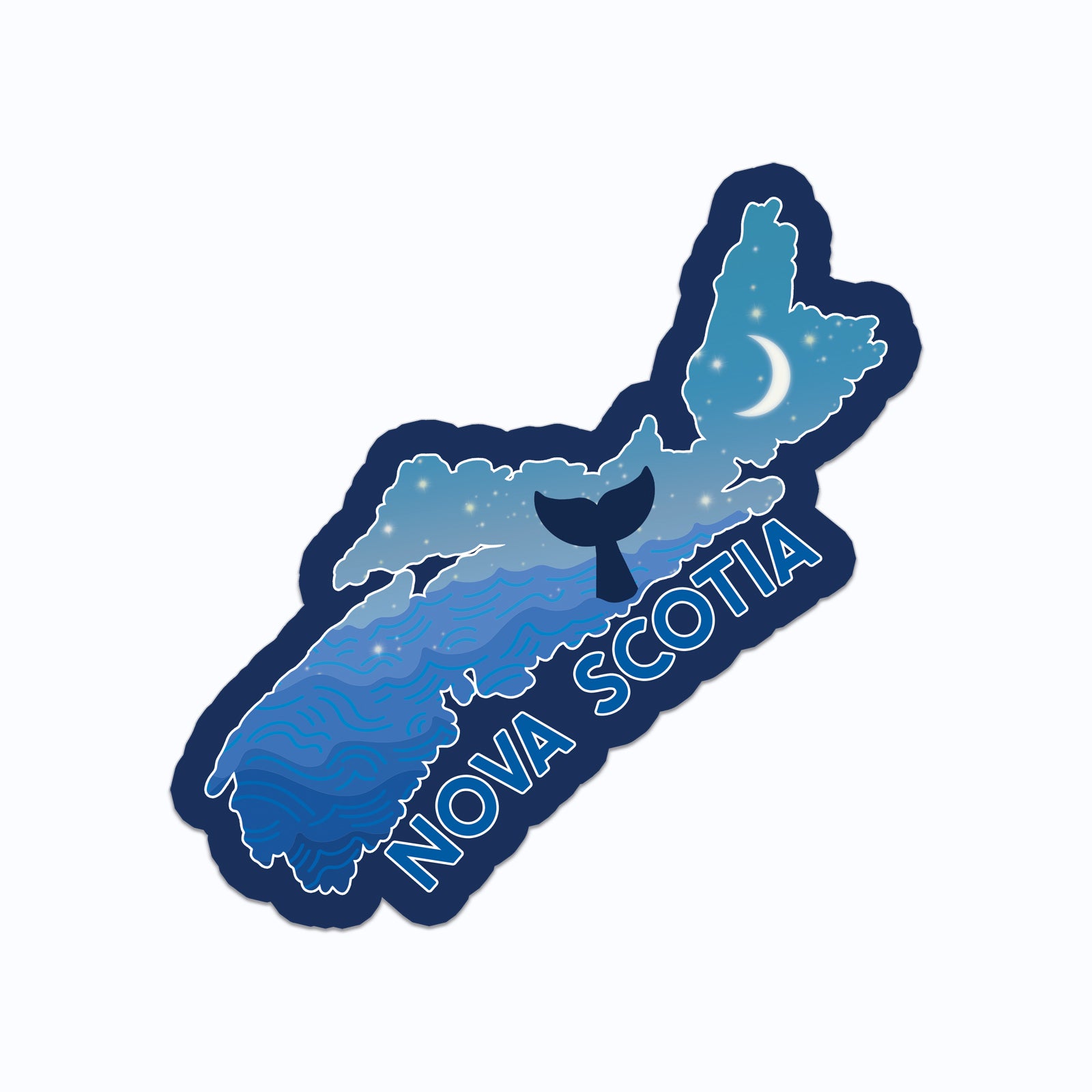 Nova Scotia Whale Waves Vinyl Sticker