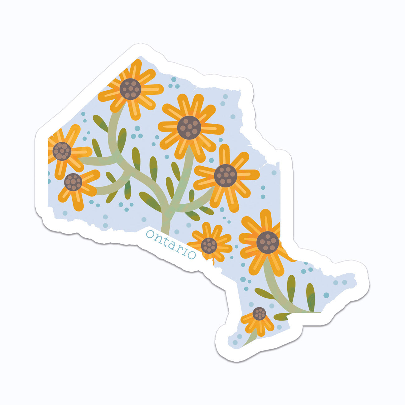 Ontario Blue Sunflowers Vinyl Sticker