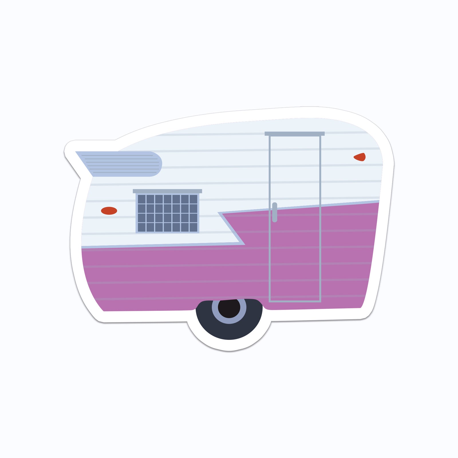 Retro Purple Camper Trailer Vinyl Sticker