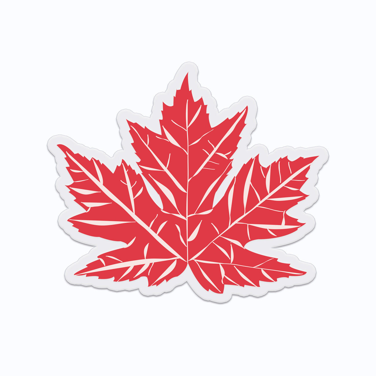 Red Maple Leaf Clear Vinyl Sticker
