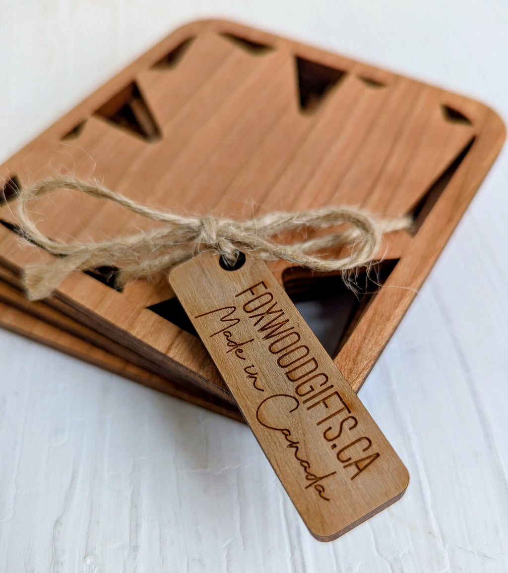 Set of 4 Wood Coasters