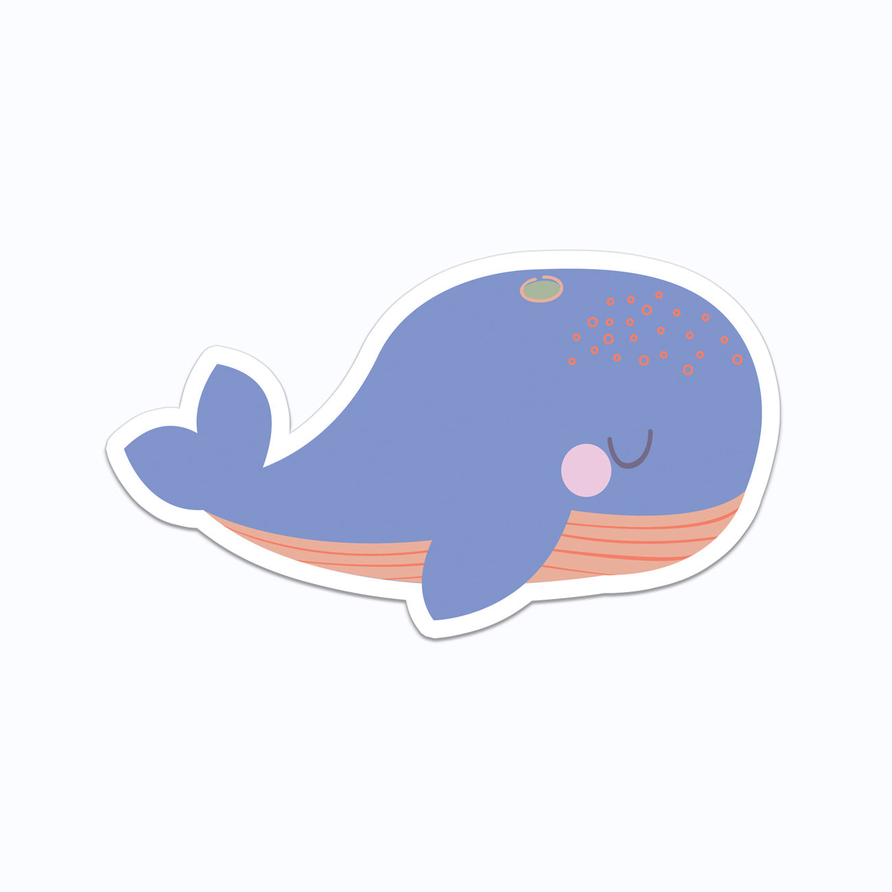 Purple Sleepy Whale Vinyl Sticker