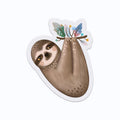 Hanging Sloth Clear Vinyl Sticker