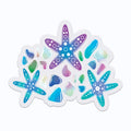 Starfish & Sea Glass Clear Vinyl Sticker