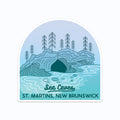 St. Martins NB Sea Caves Blue Vinyl Sticker