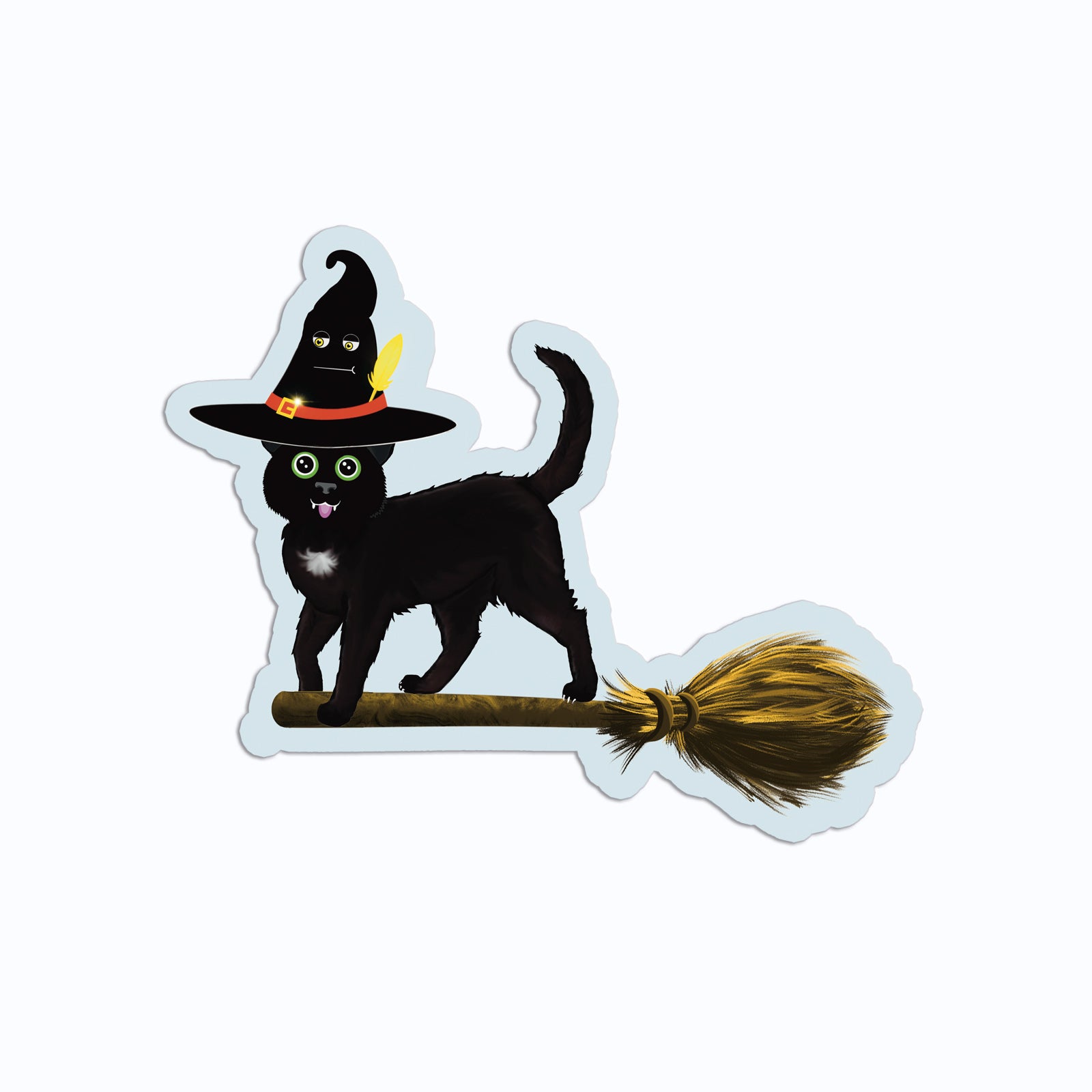 Witch Cat Black Cat Vinyl Sticker